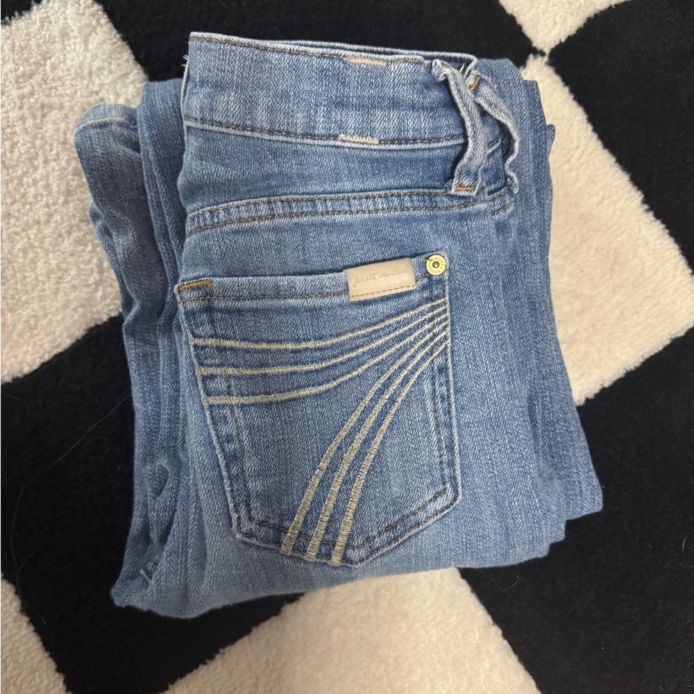 7 For All Mankind Dojos Blue Jeans with Natural Fading